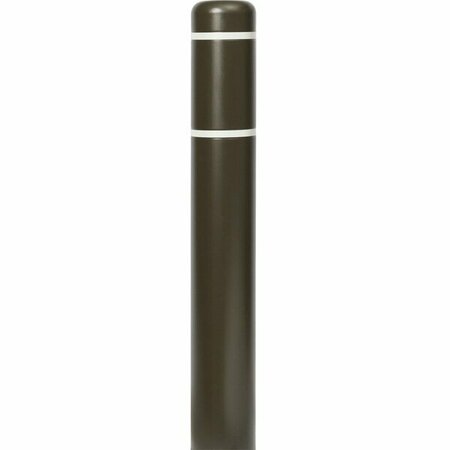 INNOPLAST BollardGard 7 1/8'' x 52'' Brown Bollard Cover with White Reflective Stripes BC752BNW 269BC752BNW